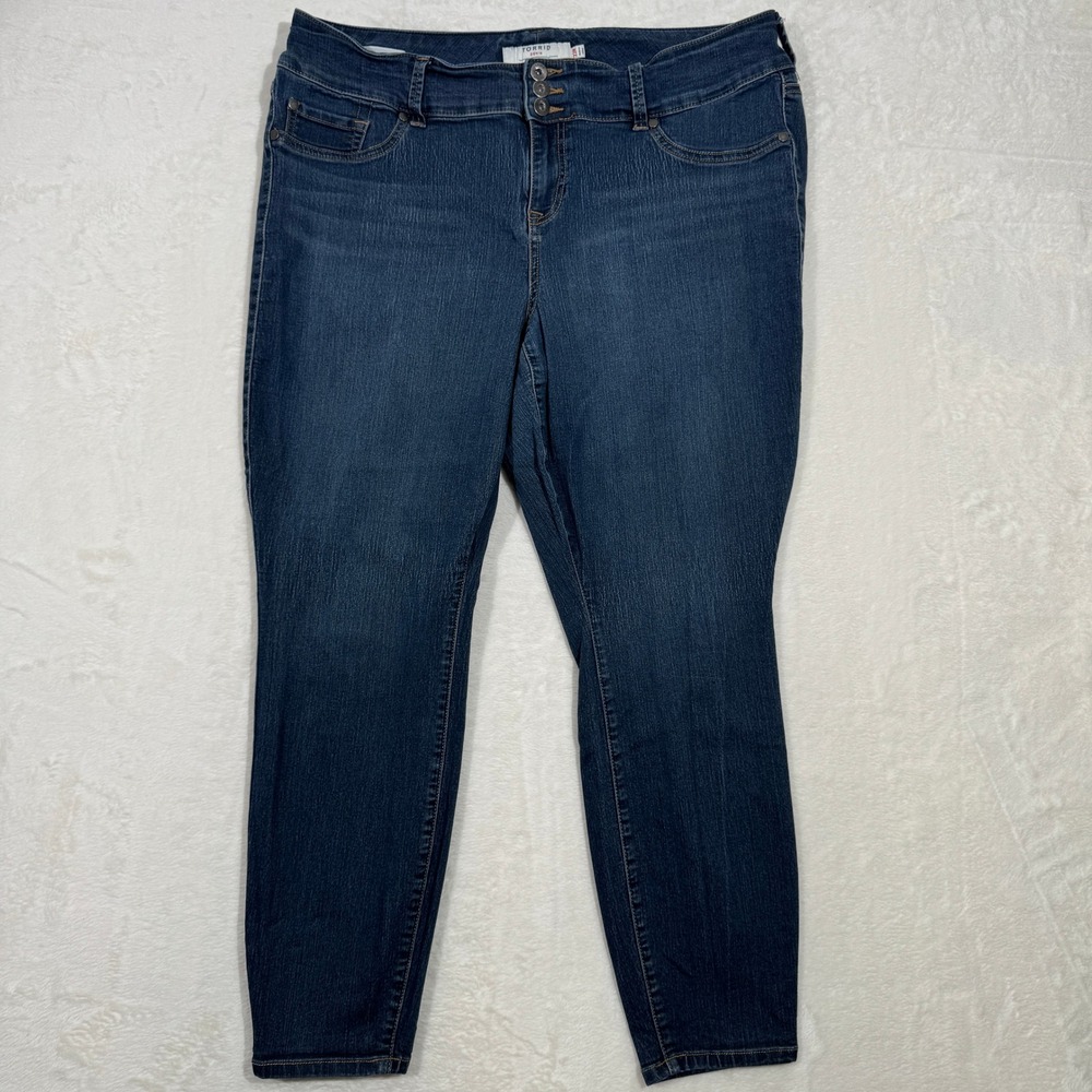 Torrid Jegging Women 22R Dark Wash First At Fit High Rise Triple Button Skinny